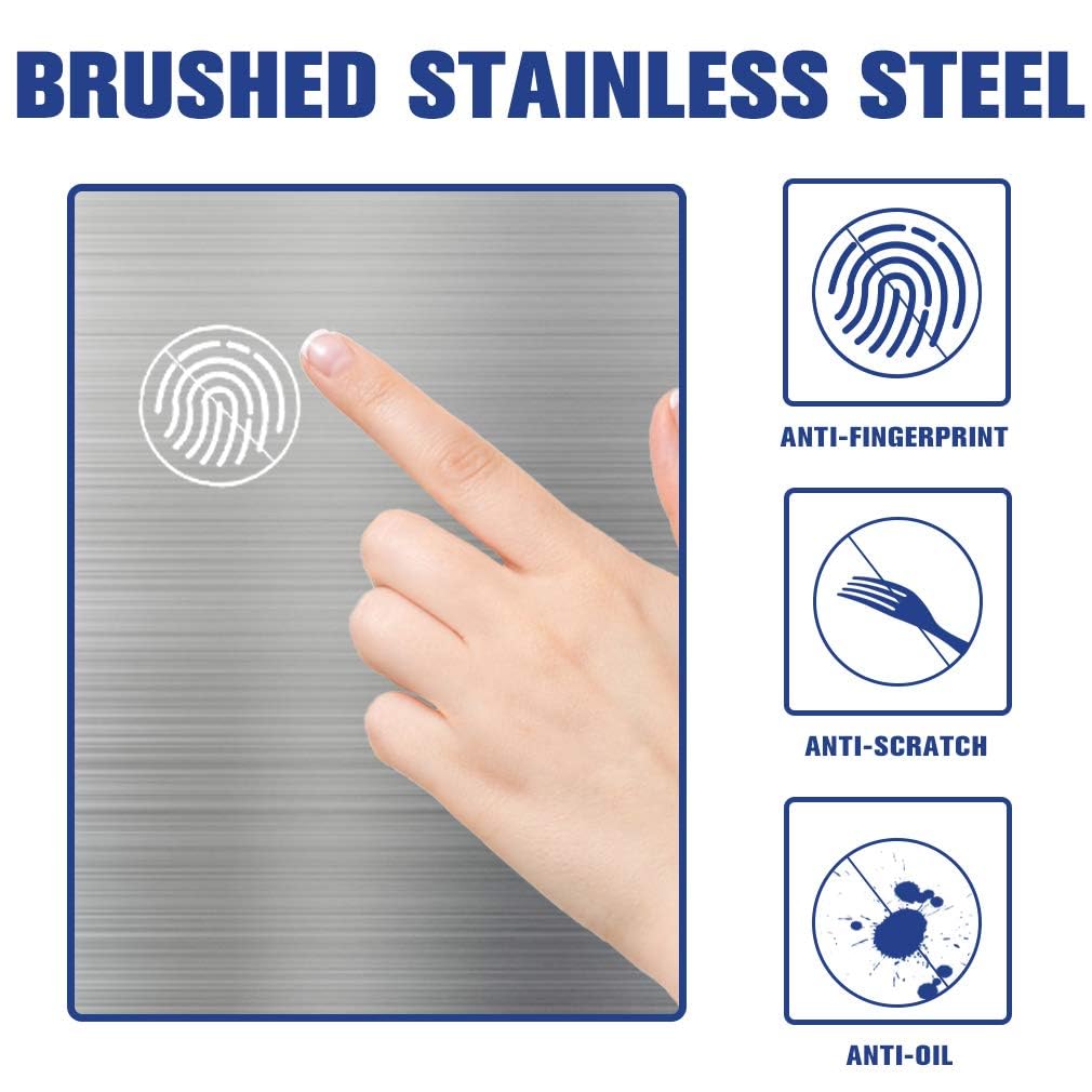 BestOffice | 13 Gallon Trash Can with Lid | Automatic Touchless Garbage Can | Odor Control | Modern Oval Design | Easy to Clean | Stainless Steel | Fits Any Kitchen, Bathroom, Office or Home