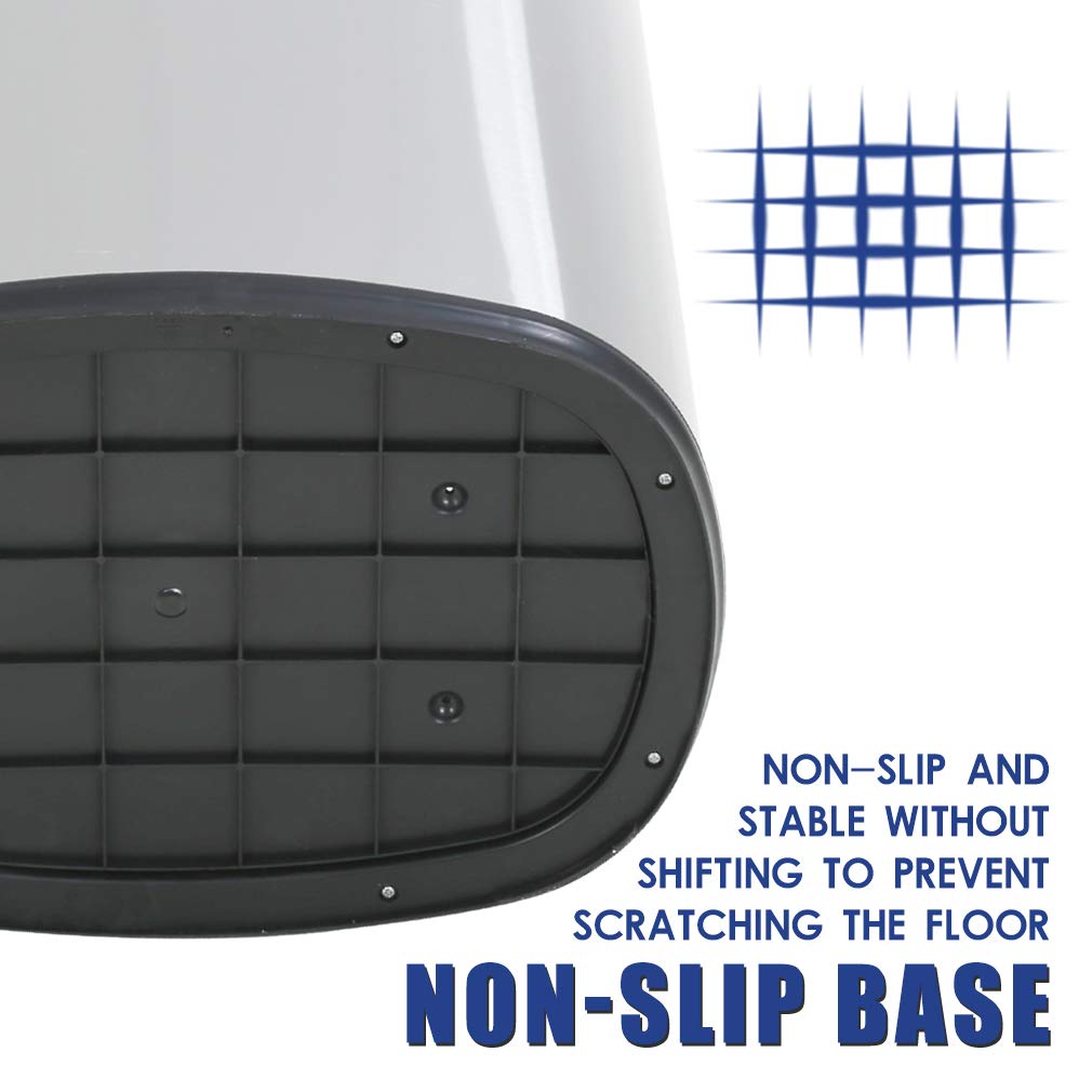 BestOffice | 13 Gallon Trash Can with Lid | Automatic Touchless Garbage Can | Odor Control | Modern Oval Design | Easy to Clean | Stainless Steel | Fits Any Kitchen, Bathroom, Office or Home